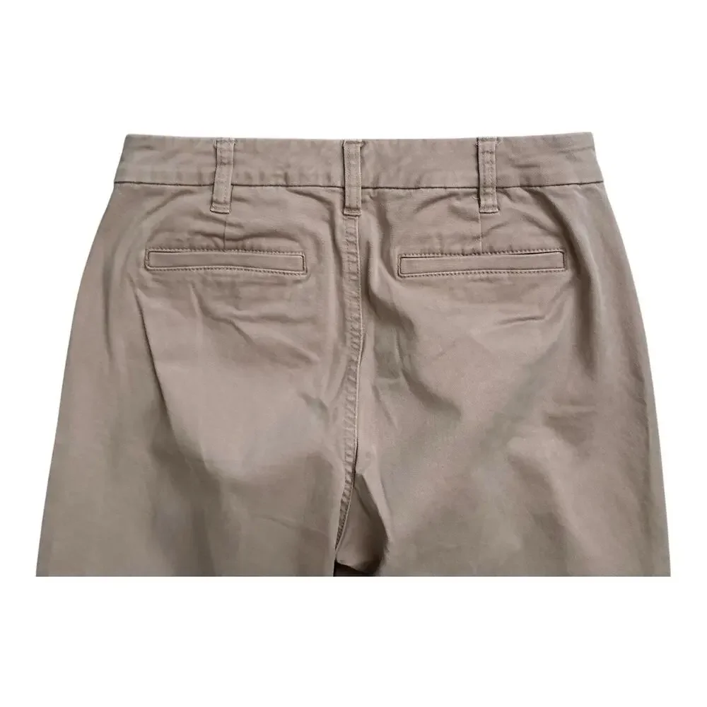 J Crew Chino Pants Womens 2 Beige Khaki Stretch Straight Mid Rise 26.5